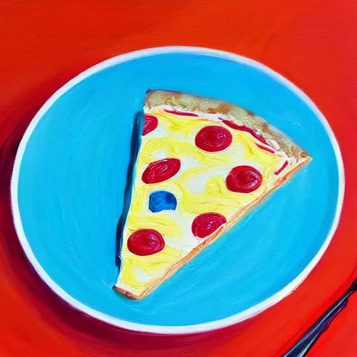 Image similar to photorealistic painting of ice cream pizza, 1 0 8 0 p award - winning painting