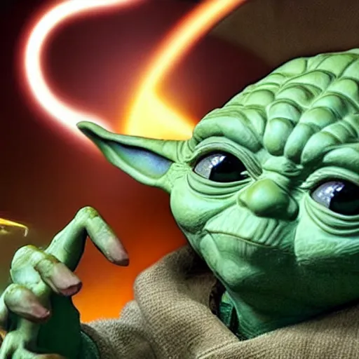 Prompt: yoda, as a god of bending, bending the elements, realistic, ultra realistic