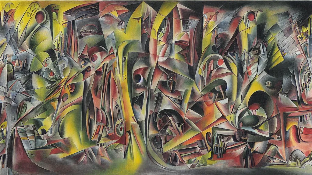 Prompt: A Vision of Interdimensional Transport, by Roberto Matta