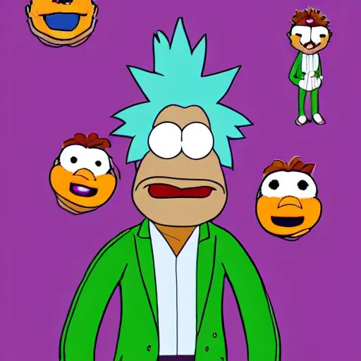 Image similar to Rick Sanchez depicted as a muppet