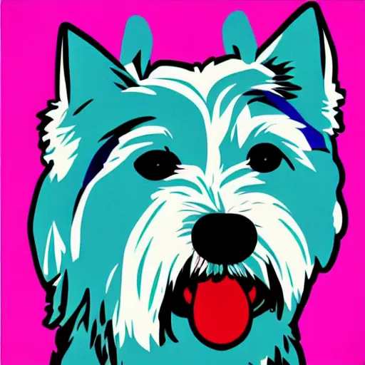 Image similar to pop art of a westie