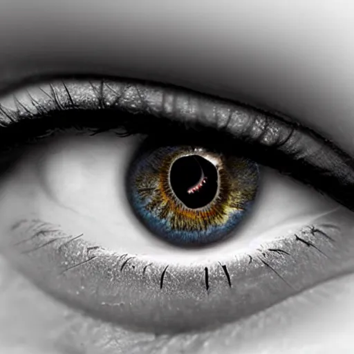 Prompt: beautiful photo, iris eye photo, only eyeball, perfect eye, realistic