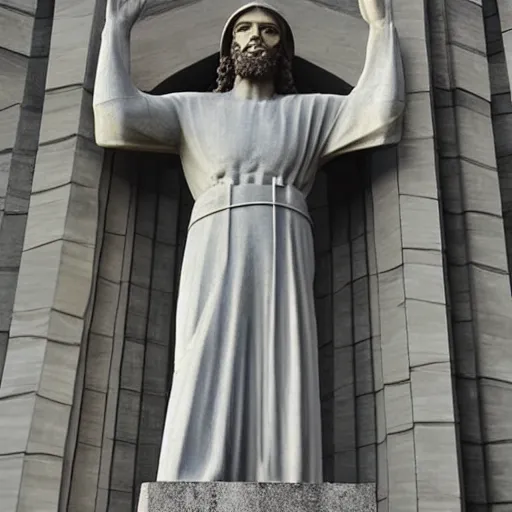 Image similar to giant concrete statue of Christ