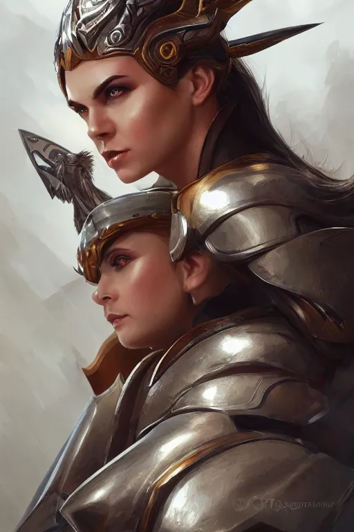 Image similar to amazon valkyrie athena, d & d, fantasy, portrait, highly detailed, headshot, digital painting, trending on artstation, concept art, sharp focus, illustration, art by artgerm and greg rutkowski and magali villeneuve