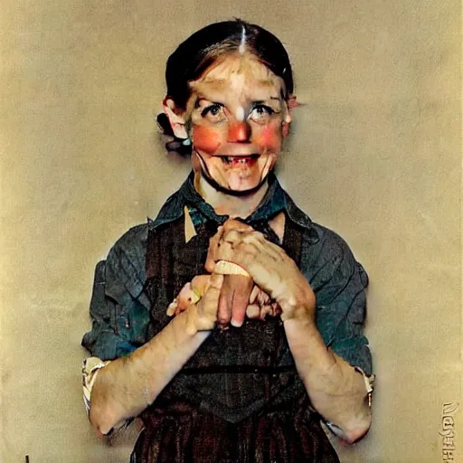 Prompt: portrait of anna - maja henriksson by norman rockwell