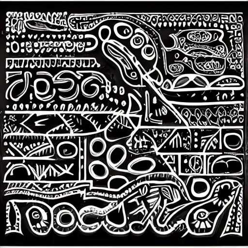 Image similar to a font design fot the word cosmovision, aboriginal engraving, lettering, sprite sheet zoom out