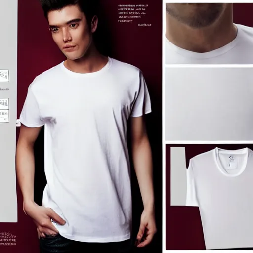 Image similar to photo catalogue the most expensive white t shirt in the world