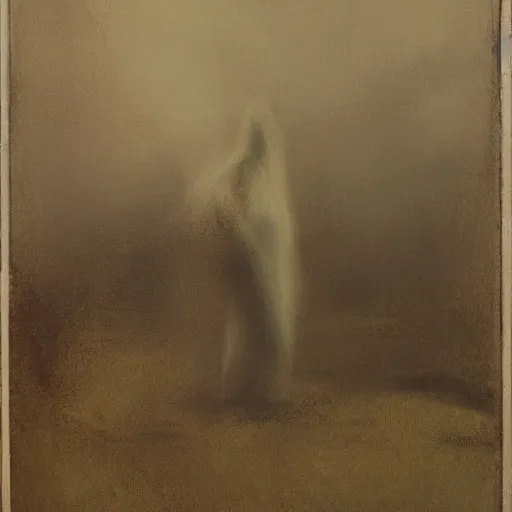 Prompt: a tonalism portrait of a comic book ghost