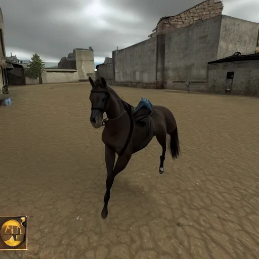 Image similar to horse playing counter strike