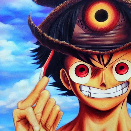 Legend Pirate Luffy Oil Painted, One Piece - Anime Legendary NFT Heroes