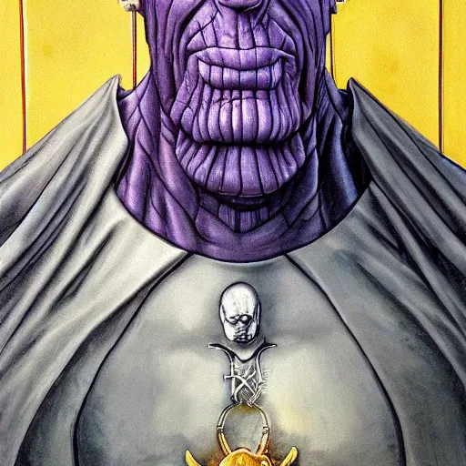 Image similar to ( ( pope ) ) thanos!!, portrait photo, realistic, highly detailed