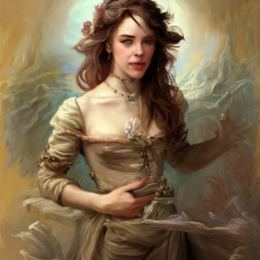 Prompt: a fantasy style portrait painting of rachel mcadams / nicole de boer hybrid in the style of francois boucher oil painting unreal 5 daz. rpg portrait, extremely detailed artgerm greg rutkowski alphonse mucha greg hildebrandt tim hildebrandt