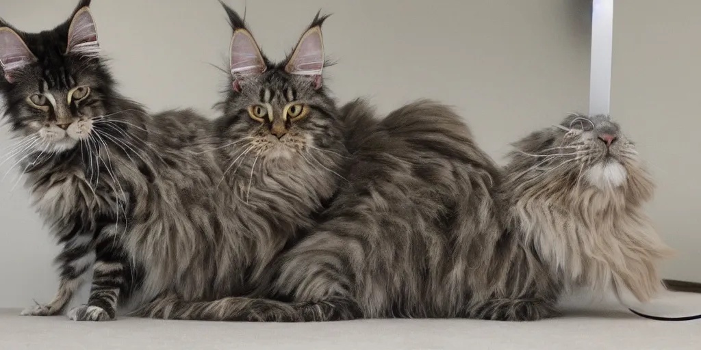Prompt: a wise old maine coon explaining the beauty of mathematics to a mouse