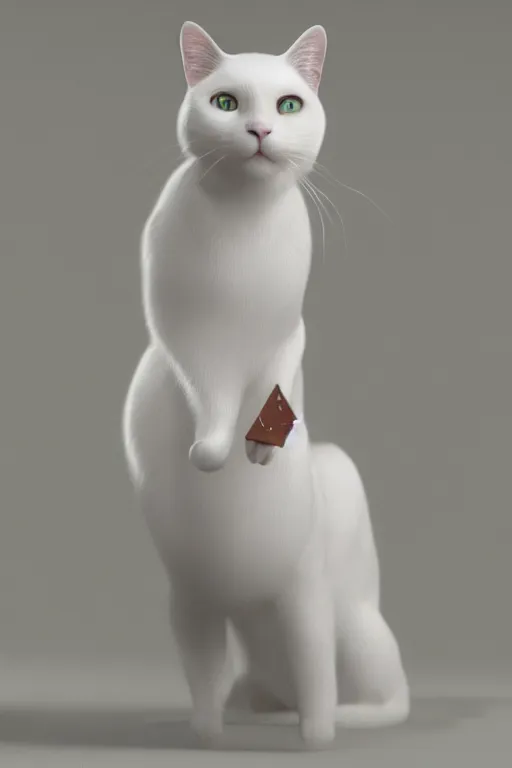 Image similar to a white cat wearing a formal overcoat, hyperrealistic, concept art, octane render, unreal engine 5, trending on DeviantArt, highly detailed, high quality, 8K, soft lighting, cute, natural lighting, realistic face, trending on Artstation, elegant clothes, profile picture, path traced