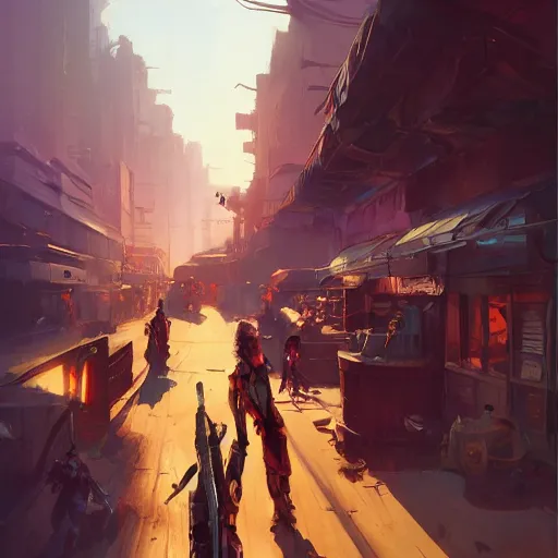 Image similar to cyberpunk wild west, behance hd artstation by jesper ejsing, by rhads, makoto shinkai and lois van baarle, ilya kuvshinov, ossdraws