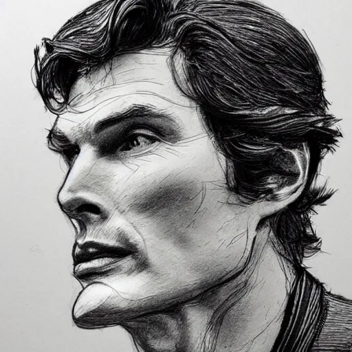 Prompt: a realistic yet scraggly portrait sketch of the side profile of a stern and sophisticated christopher reeve, trending on artstation, intricate details, in the style of frank auerbach, in the style of sergio aragones, in the style of martin ansin, in the style of david aja, in the style of mattias adolfsson