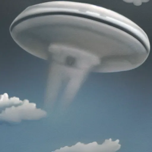 Prompt: ufo seen in the sky, cloudy, hyperrealist, very detailed,