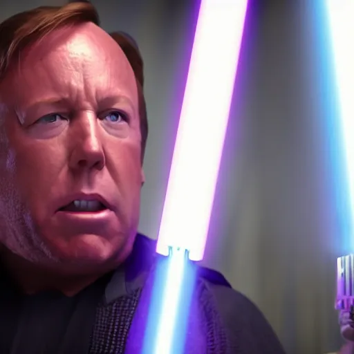 Image similar to alex jones in star wars as a sith, cinematic scene, cinematic lighting, 1 4 mm