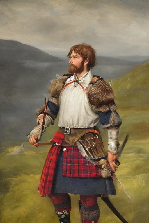 Image similar to a portrait of a Scottish laird, art