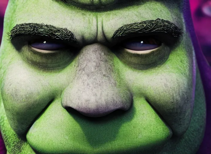 Prompt: portrait photo still of real life shrek, 8 k, 8 5 mm, f. 1 4