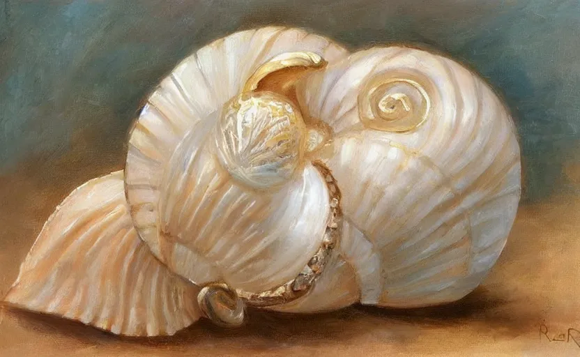 Image similar to Beautiful alchemy seashell. By Konstantin Razumov, highly detailded