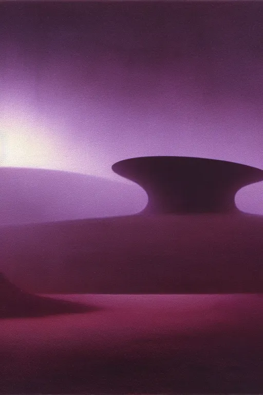 Prompt: otherworldly atmosphere of an alien planet by arthur haas and bruce pennington and john schoenherr, cinematic neon lights matte painting, james turrell building, 8 k realistic, stormy weather, dark moody colors