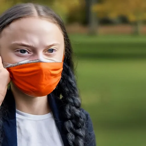 Prompt: Halloween mask of Greta thunberg