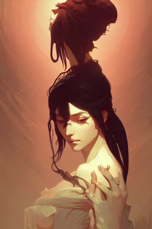 Image similar to a beautiful succubs, dungeon, fantasy, sharp focus, intricate, elegant, digital painting, artstation, matte, highly detailed, concept art, illustration, ambient lighting, art by ilya kuvshinov, artgerm, Alphonse mucha, and Greg Rutkowski