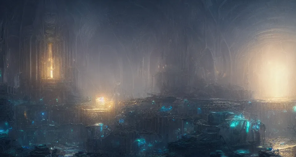 Prompt: atlantide, the lost underwater city, intricate, elegant, glowing lights, highly detailed, digital painting, artstation, concept art, smooth, sharp focus, illustration, loneliness, great space, greg rutkowski, 8 k, very high resolution, astrophotography, processing, extremely hyperdetailed