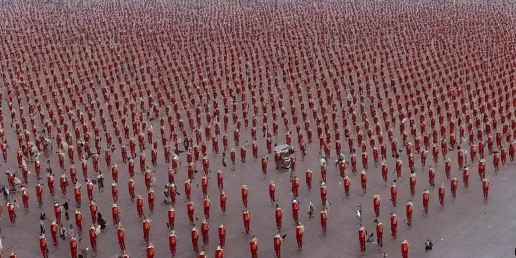 Image similar to a very high resolution image from a new movie, tiananmen square beautiful scenery, photorealistic, photography, directed by wes anderson