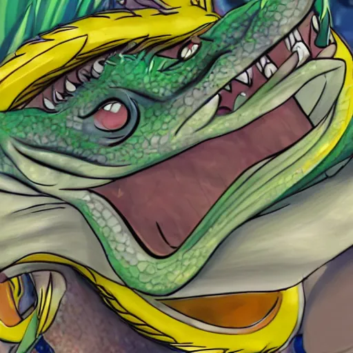 Prompt: closeup of a happy satiated dragon face, anime style