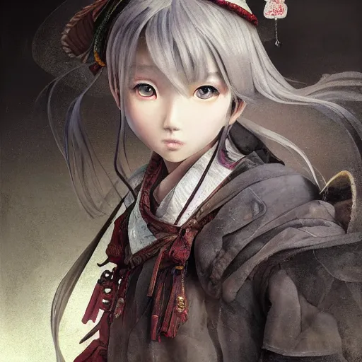 Image similar to dynamic composition, motion, ultra-detailed, incredibly detailed, a lot of details, amazing fine details and brush strokes, colorful and grayish palette, smooth, HD semirealistic anime CG concept art digital painting, watercolor oil painting of a Japanese schoolgirl, by a Chinese artist at ArtStation, by Huang Guangjian, Fenghua Zhong, Ruan Jia, Xin Jin and Wei Chang. Realistic artwork of a Chinese videogame, gradients, gentle an harmonic grayish colors.