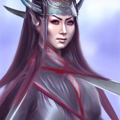 Image similar to elven samurai woman digital art seen on art station