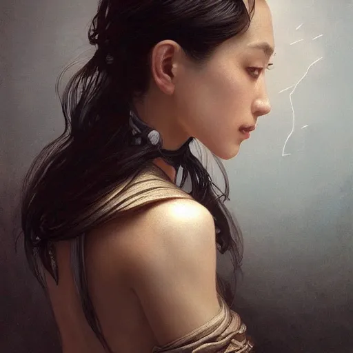 Image similar to Kiko Mizuhara, physically accurate, dynamic lighting, intricate, elegant, highly detailed, digital painting, artstation, HR GIGER, Hieronymus Bosch, Francis Bacon, concept art, smooth, sharp focus, illustration, art by artgerm and greg rutkowski and alphonse mucha