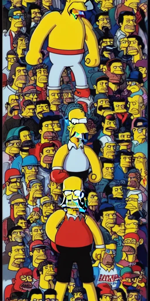 Image similar to boxing poster, the simpsons, hans moleman