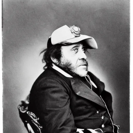 Image similar to portrait photograph of Danny DeVito as a Civil War confederate general