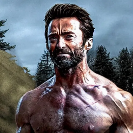 Image similar to Hugh Jackman as Rick Grimes, realistic picture