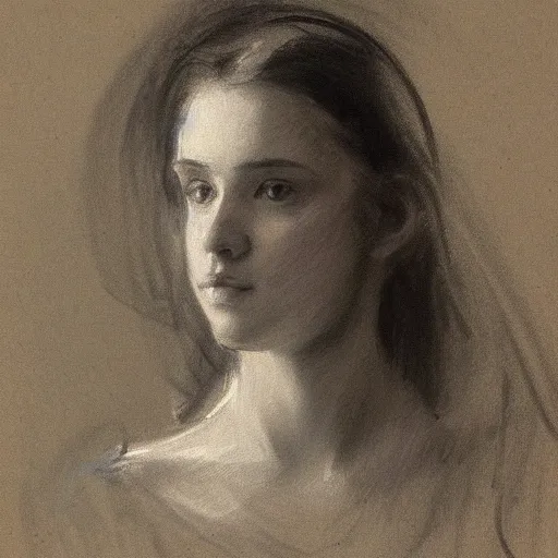 Prompt: pencil sketch portrait of a girl by John Singer Sargent