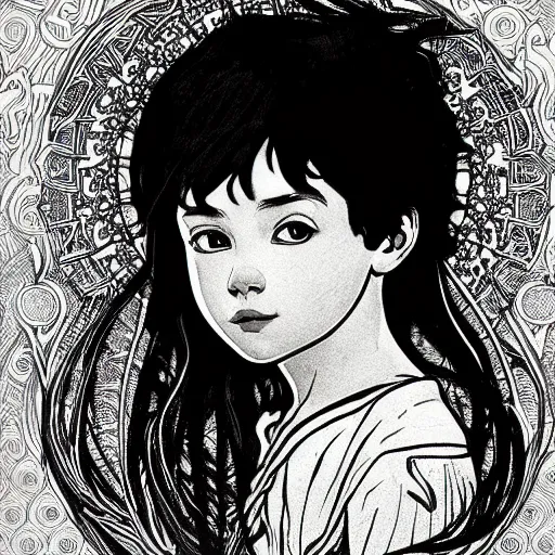 Image similar to clean simple line art of a little boy with short hair. no background. plain white background. well composed, clean coloring book page, beautiful detailed face. coloring book line art by greg rutkowski and johanna basford and alphonse mucha