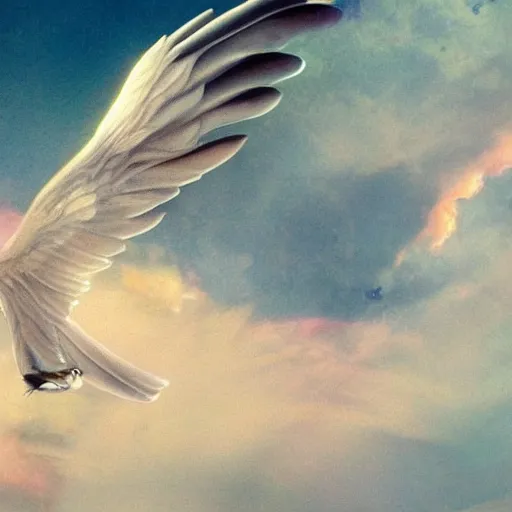 Image similar to angels hover above like vultures prey