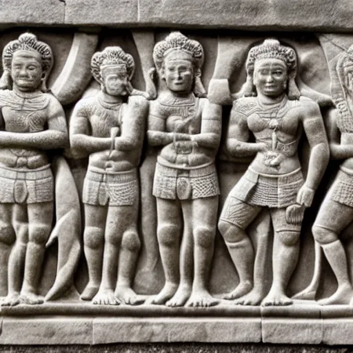 Image similar to angkor bas relief nfl players