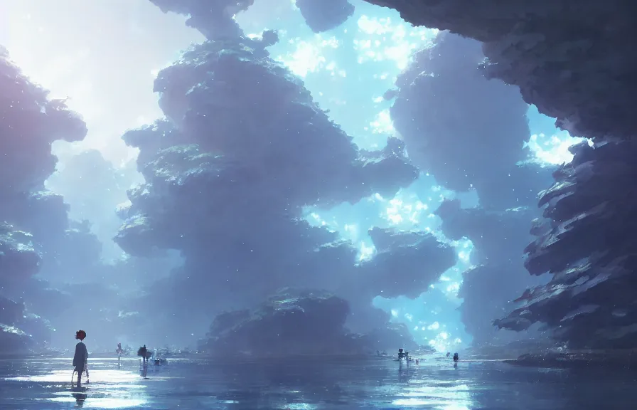 Prompt: makoto shinkai concept art of the dimension of giant polyps, key visual, ambient lighting, highly detailed, digital painting, artstation, concept art, sharp focus, by makoto shinkai and akihiko yoshida and hidari and wlop and greg rutkowski