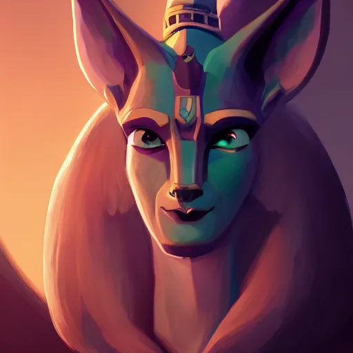 Prompt: portrait of anubis, the egyptian god, dark hair, mattepainting concept blizzard pixar maya engine on cold night stylized background splash comics global illumination lighting artstation lois van baarle, ilya kuvshinov, rossdraws