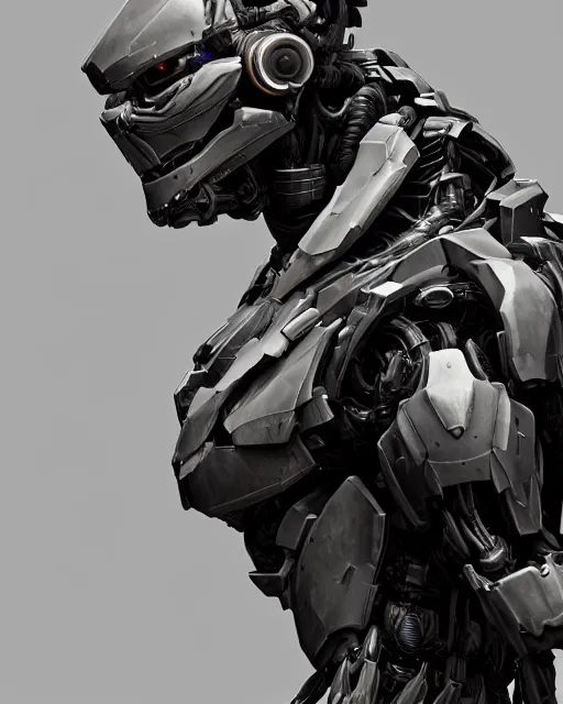 Prompt: a photorealistic 3D render portrait of a humanoid mech concept art with intricate mechanical systems, unreal engine, octane render, vitaly bulgarov artstation, daytoner artstation, complex hard surface shape design, detail grouping, detail echoing, cinematic lighting, hard surface character concept art, mike nash horizon zero dawn, Zbrush hard surface, futuristic mech character design, hyper realism, high detail, depth of field, stunning vfx, smooth gradients, high contrast, stunningly realistic, 8k resolution, cgsociety