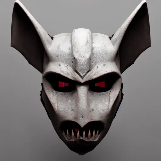 Image similar to a vampire bat crusader mask, epic scale, character concept art, face symmetry, intricate accurate details, artstation trending, octane render, cinematic color grading, soft light, rule of thirds, golden ratio, like a professional model, cinematic, 8 k, clear.