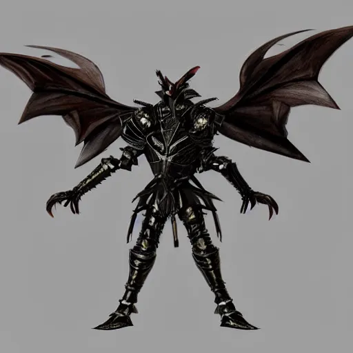 Prompt: A humanoid mosquito wolf, reminiscent of a winged medieval knight armor. Castlevania style.