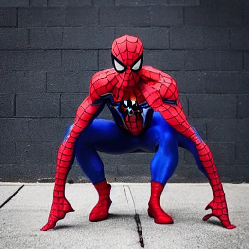 Image similar to “ bodybuilder spider - man ”