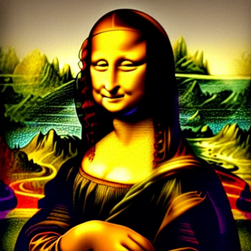 Image similar to mona lisa by lisa frank and jim lee