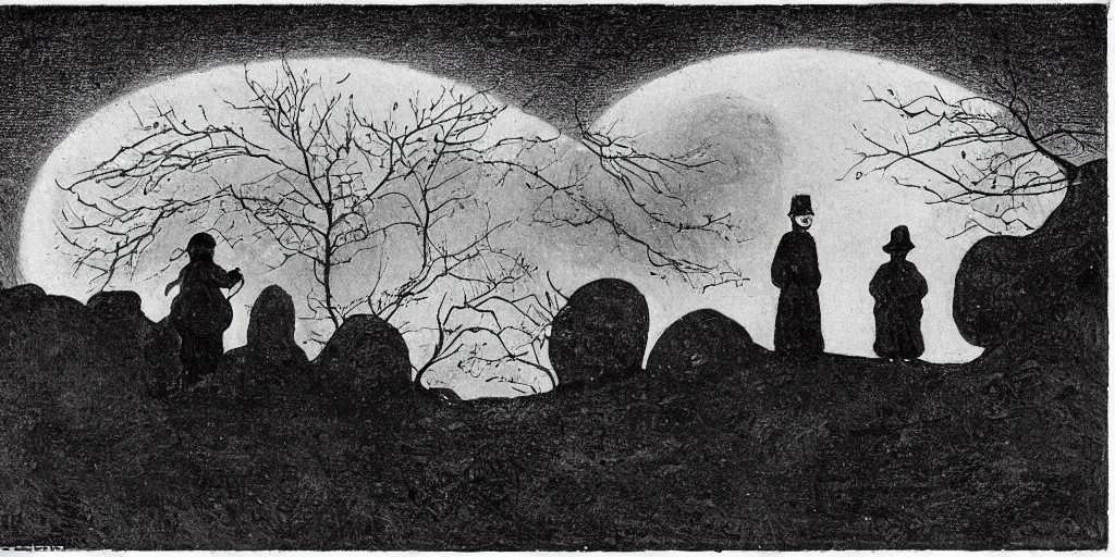 Image similar to strange aura in the style of Theodor Severin Kittelsen