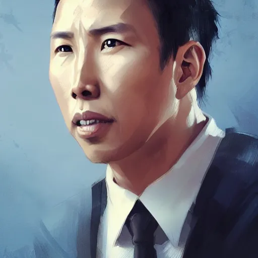 Image similar to “ portrait of donnie yen by greg rutkowski, young, attractive, highly detailed portrait, scifi, digital painting, artstation, concept art, smooth, sharp foccus ilustration, artstation hq ”